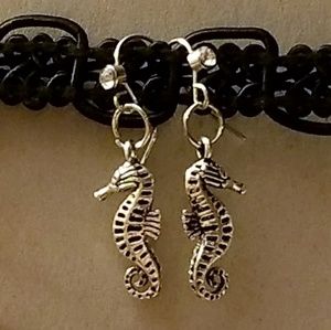 Pewter Seahorse earrings